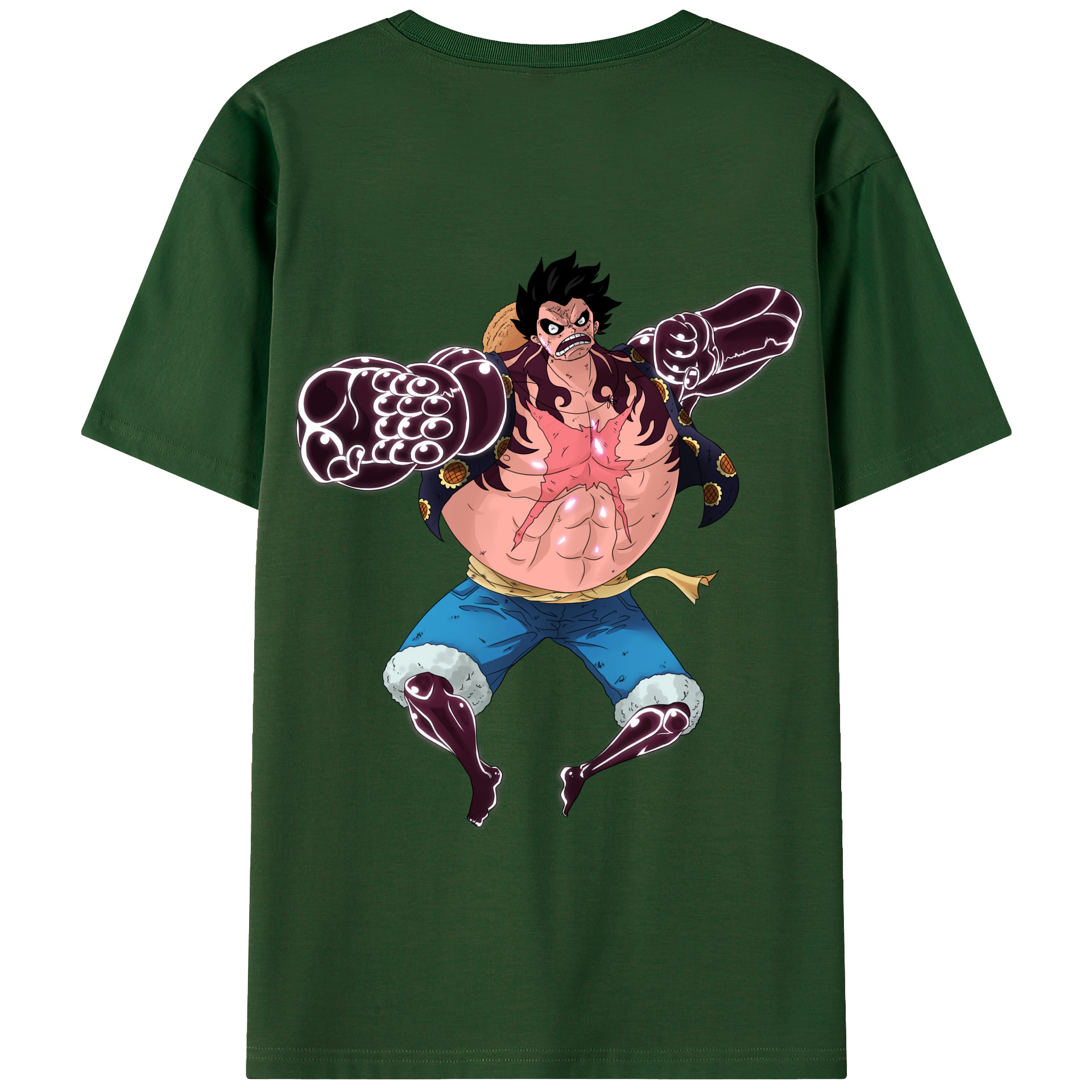 ワンピース モンキー・D・ルフィ ONE PIECE Monkey D. Luffy 綿100％半袖Tシャツ（背面プリント）